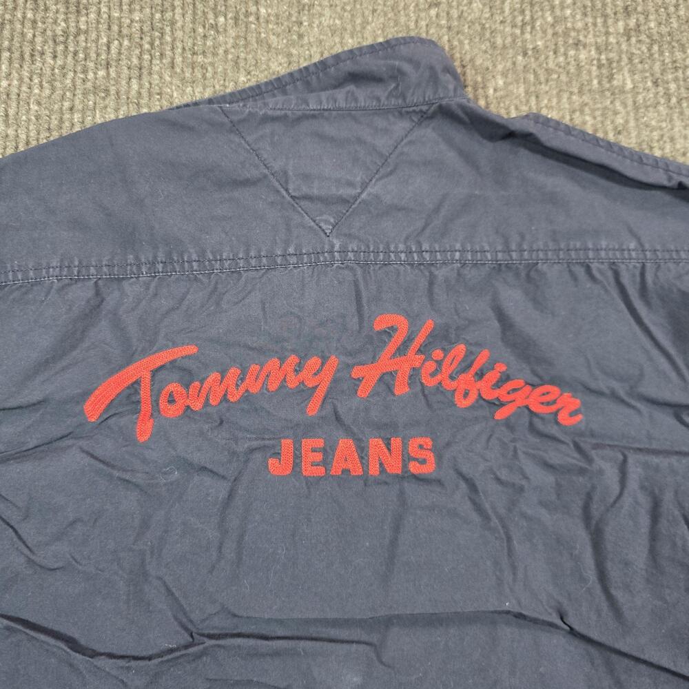 Vintage Tommy Hilfiger Jacket Mens XL Blue Tommy Jeans Short Sleeve Windbreaker